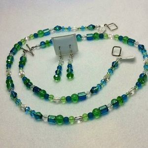 FINAL SALE PRICE Lia Rosa Handmade Jewelry Set in Blues & Greens